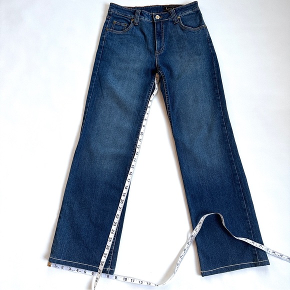 LAWMAN VTG 90s Y2K HIGH WAIST BARE-BACK COLUMN STRAIGHT LEG JEANS Sz. 7/8x30” - Picture 9 of 11